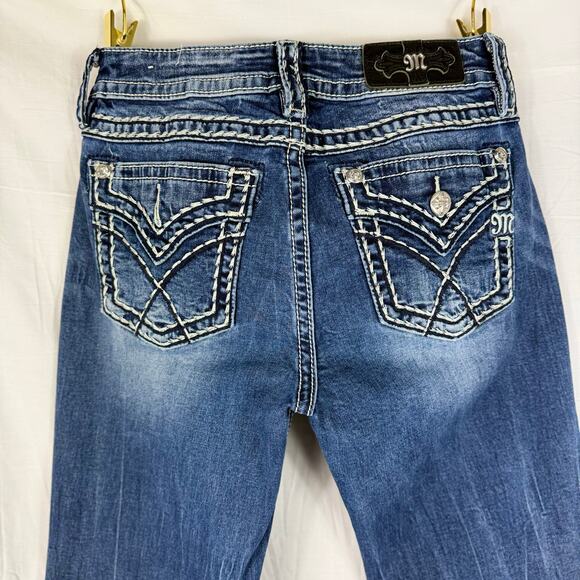 Jeans Miss Me Size 29 T3275B Chloe Boot Embroidered Country Cowgirl - Picture 8 of 9